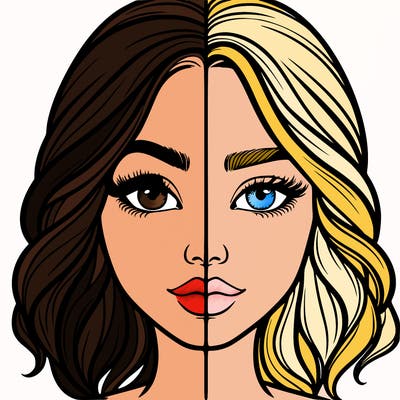 realistic girl split half