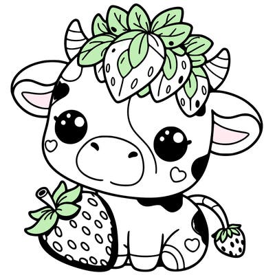 cute strawberry cow