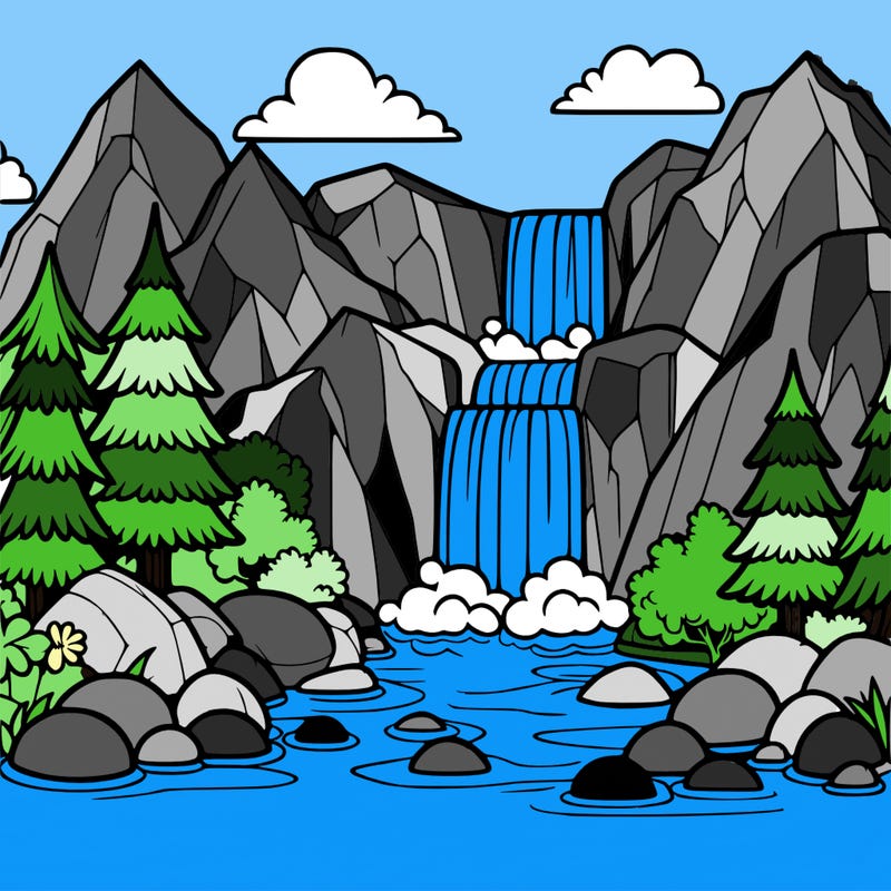 waterfall in mountain