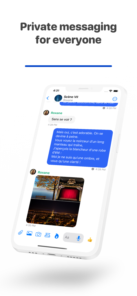 Olvid private messaging app chat screen on a smartphone