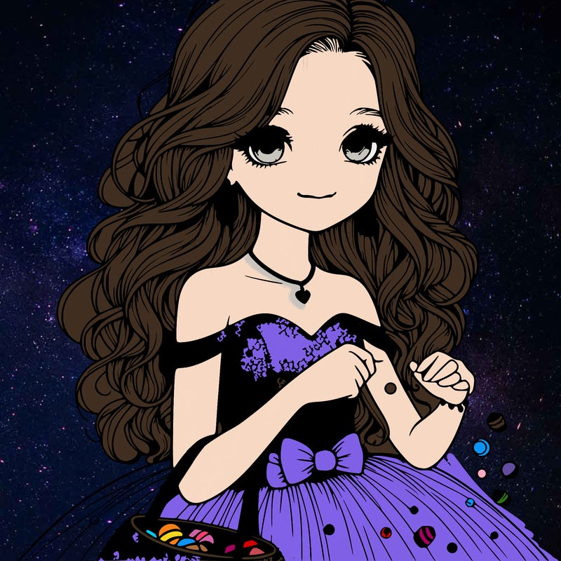 pretty girl that looks like sabrina carpenter in a pretty sparkly pink dress holding a candy-full trick or treating bag