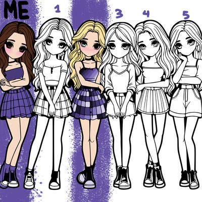 a group of girls realistic