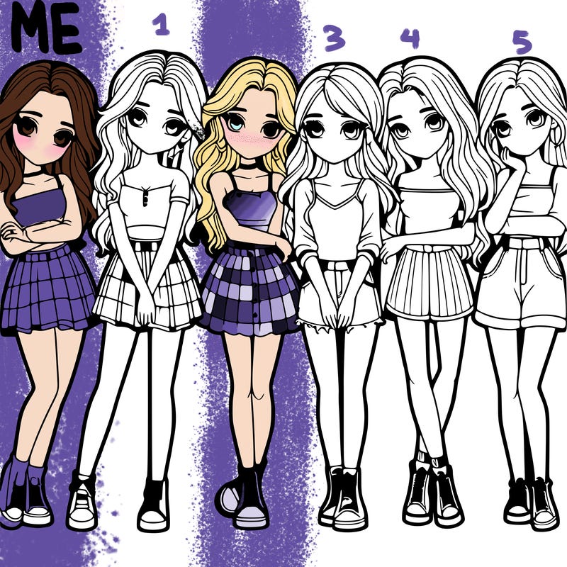 a group of girls realistic