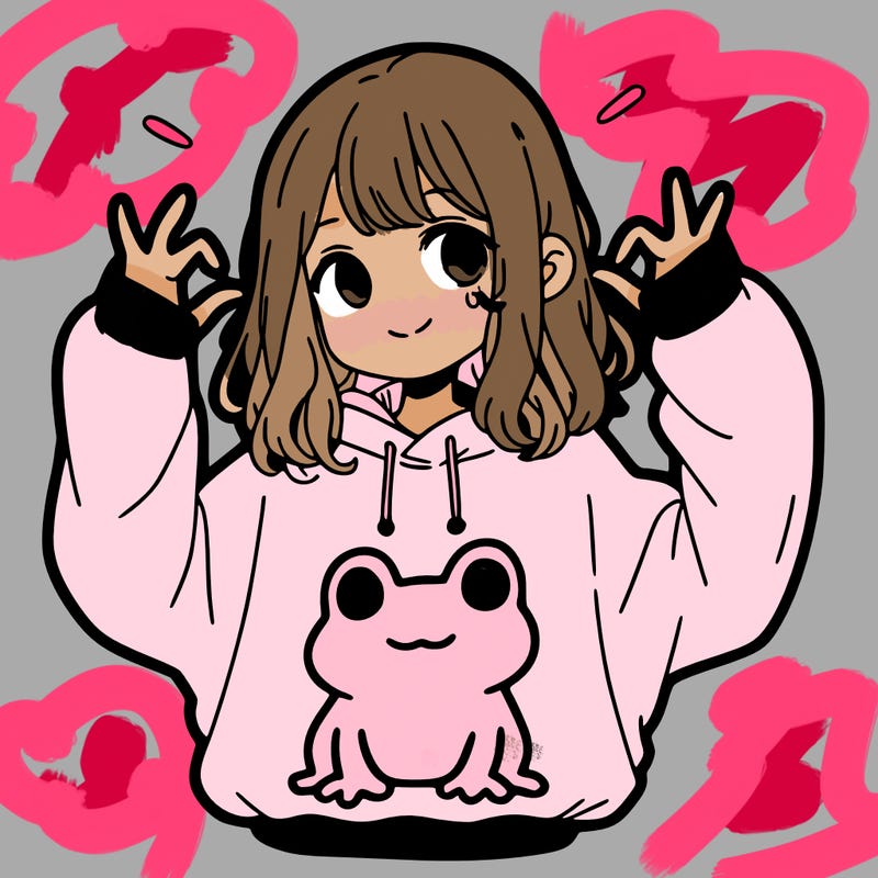 girl wearing frogging sweatshirt