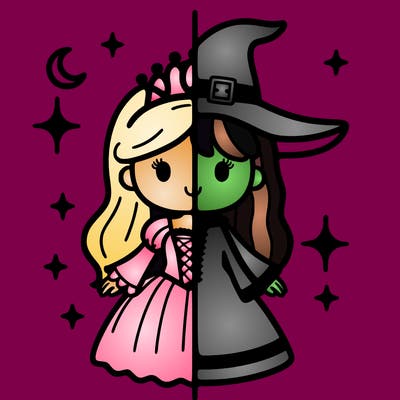 split princess and witch