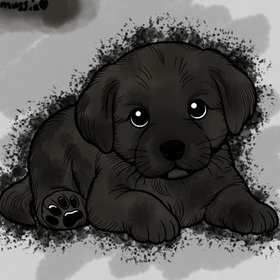 a cute realistic puppy