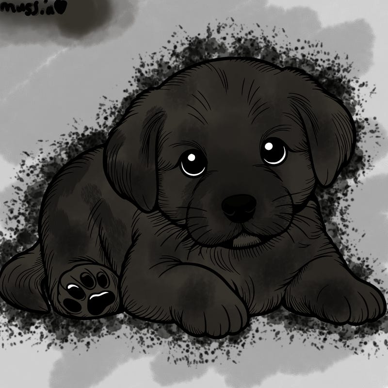 a cute realistic puppy