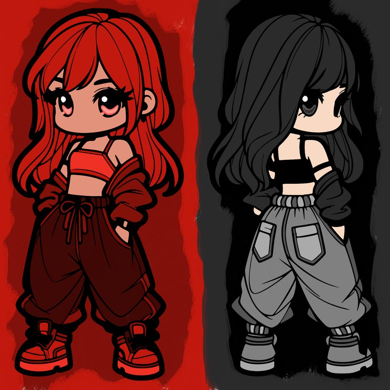 girl in crop top and baggy pants