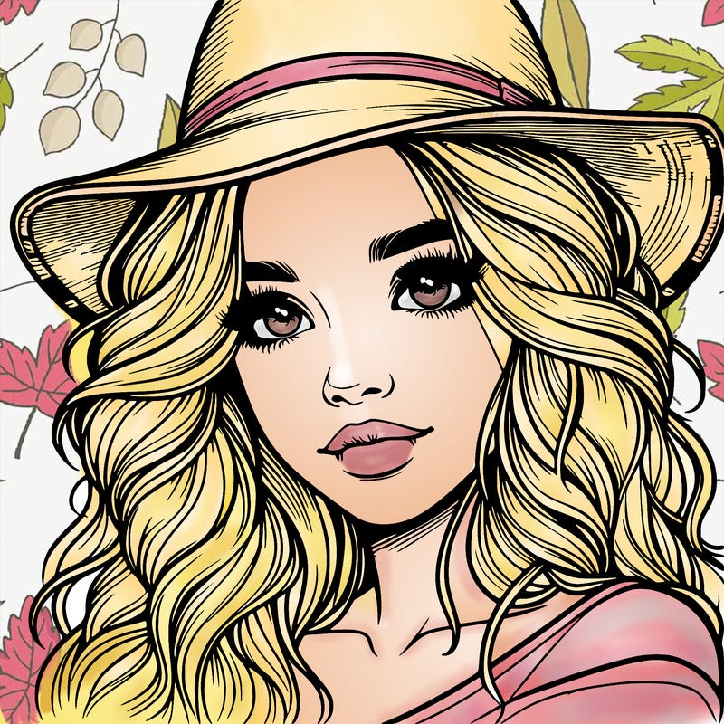 realistic girl with hat