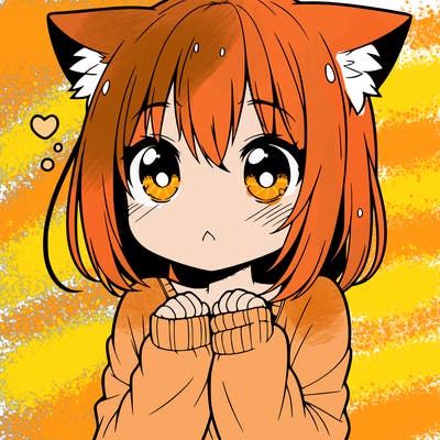 shy anime catgirl