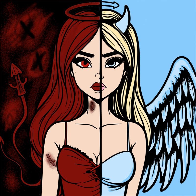 devil vs angel realistic girl