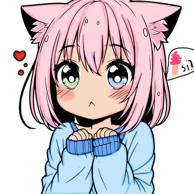 shy anime catgirl