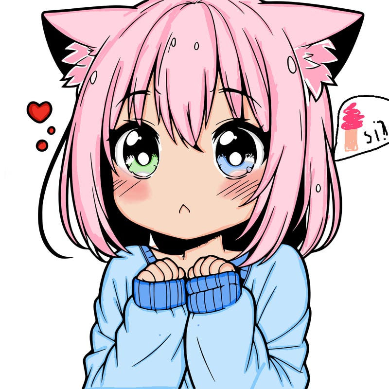 shy anime catgirl