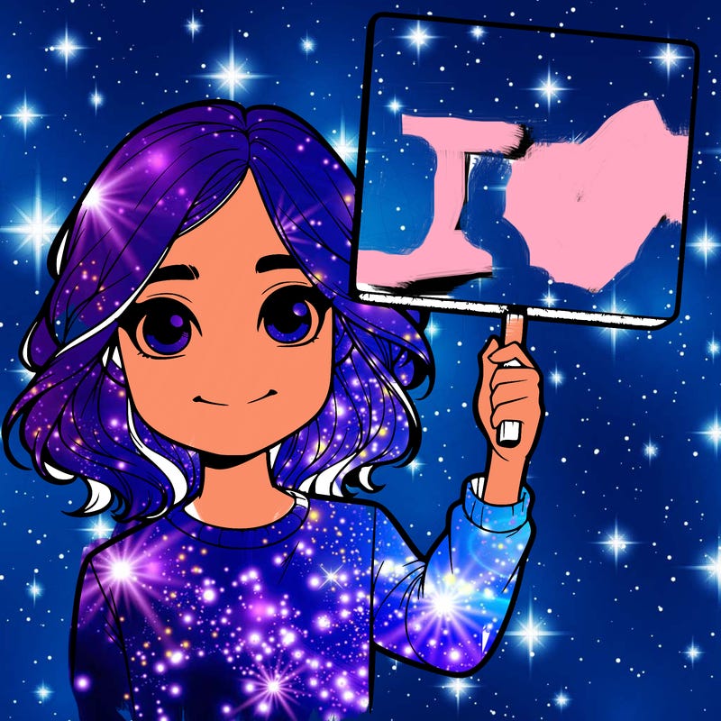 realistic girl holding up a sign