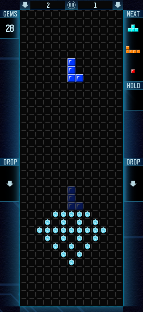 Pentix - Block Puzzle PVP Game - Vidéo de gameplay de Pentix montrant des blocs qui tombent et des gemmes à collectionner.