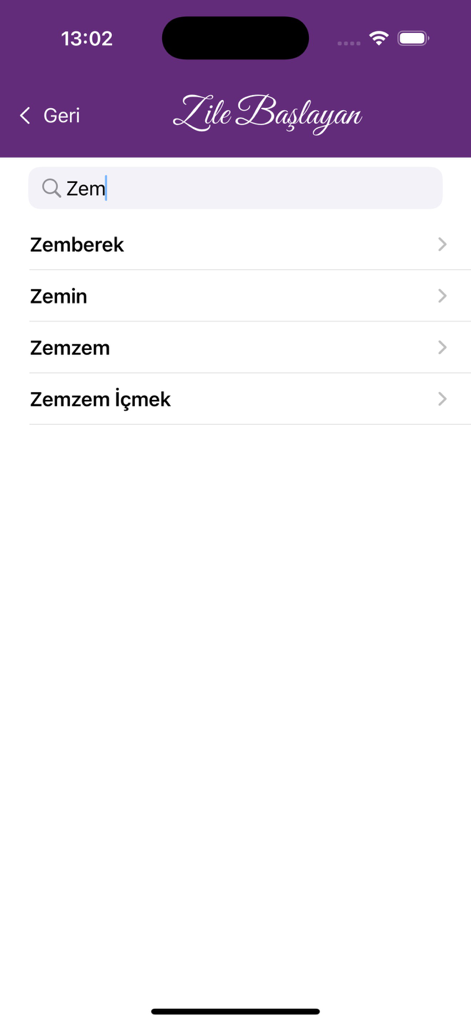 Rüya Tabirleri AI - Elenco dei risultati di ricerca alfabetici nell'app Ruya Tabirleri AI