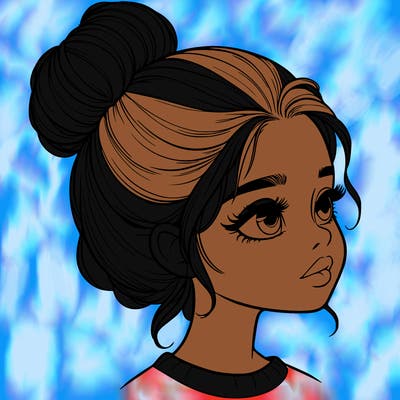 realistic girl with bun