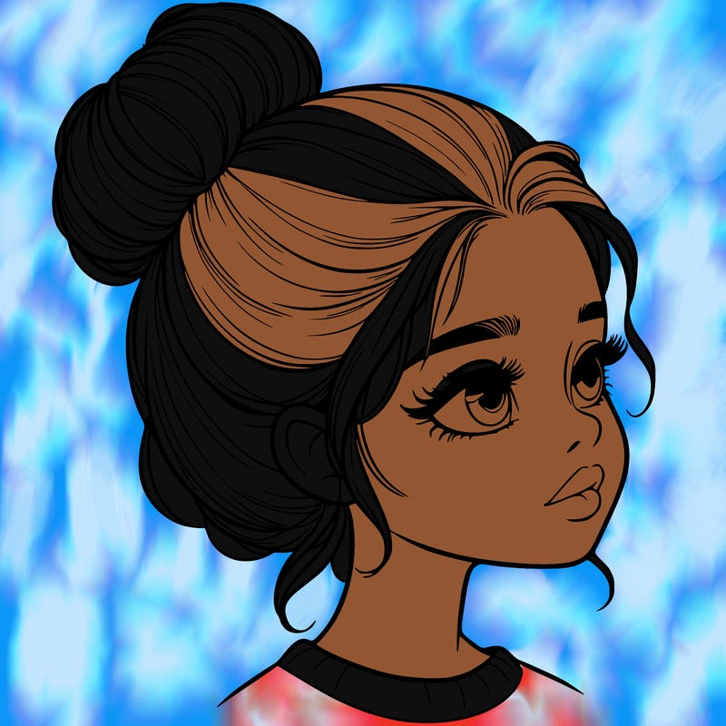 realistic girl with bun