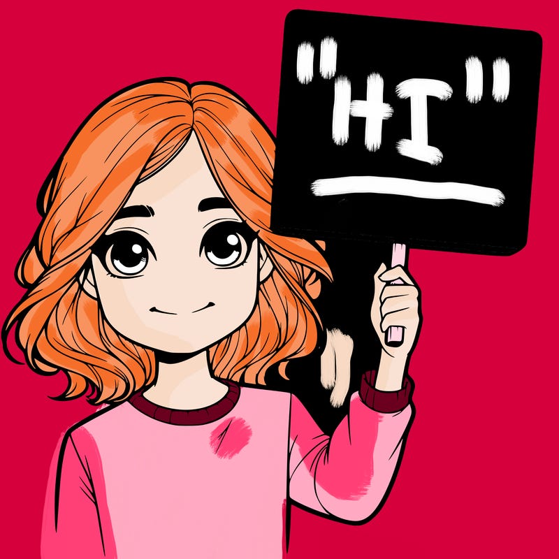 realistic girl holding up a sign