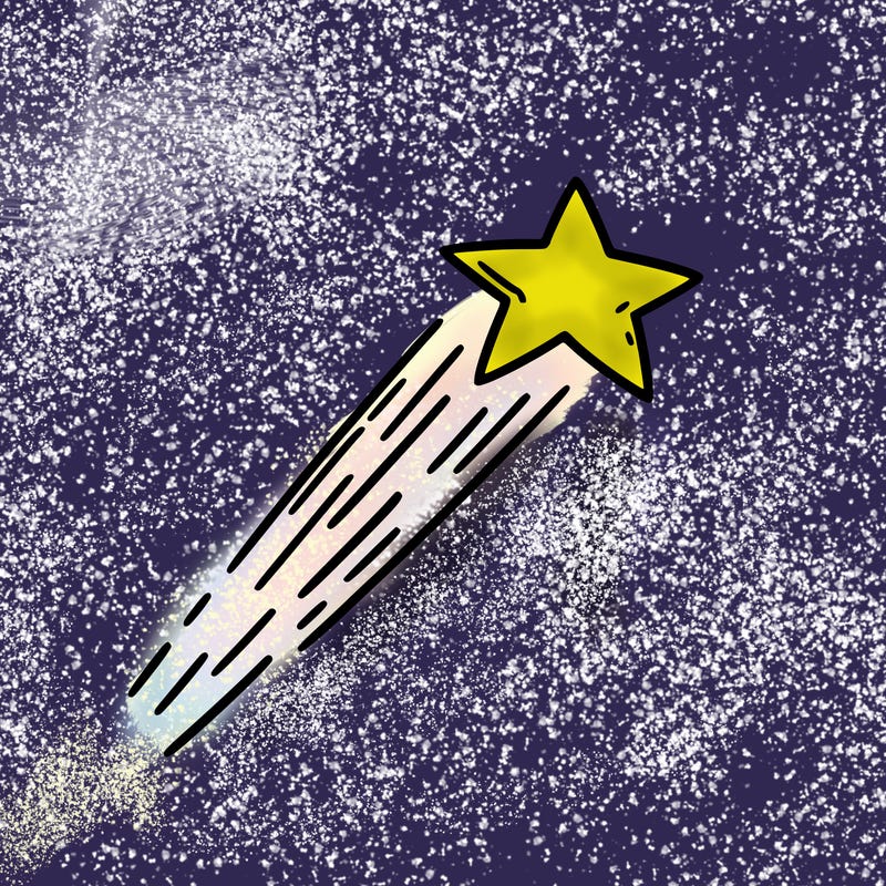 a shooting star in the sky