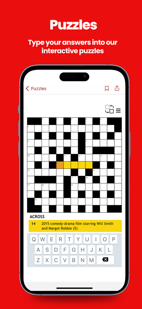 Puzzle interactif dans l'application Irish Mirror Newspaper sur un smartphone.