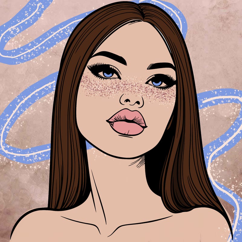 realistic woman with full lips