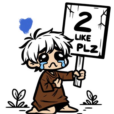 small poor toddler crying with sign that says 2 like plz