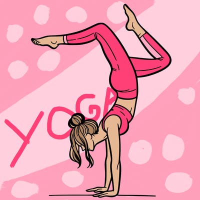 a woman doing a handstand
