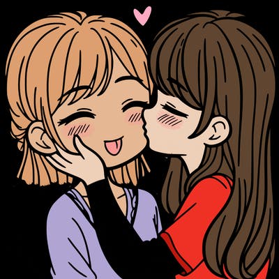 girl kissing her girlfriend