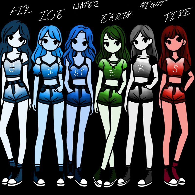 a group of girls wearing crop tops and shorts