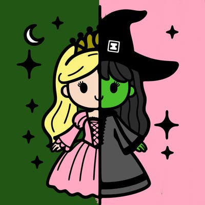split princess and witch