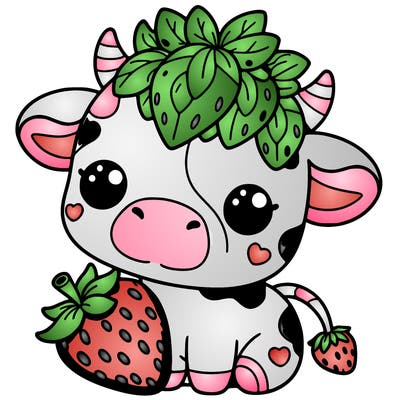 cute strawberry cow