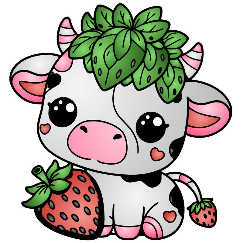 cute strawberry cow
