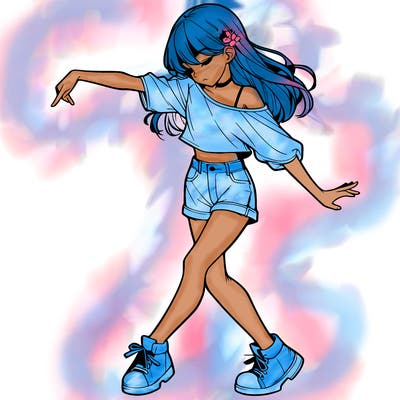 realistic girl danceing