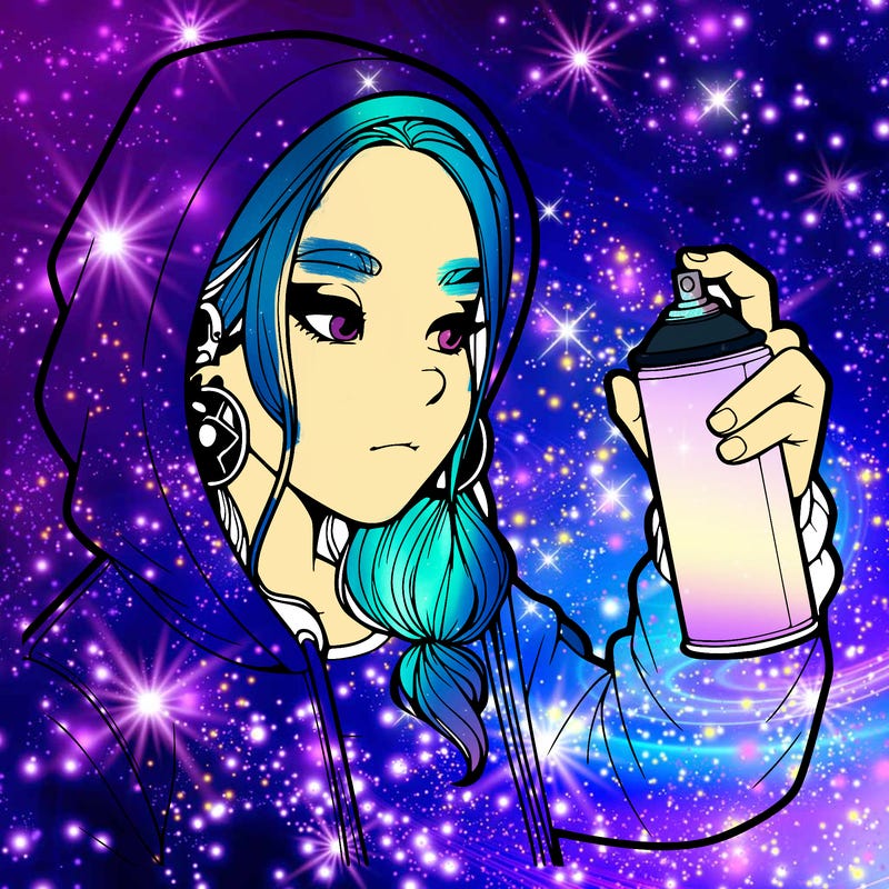 a realistic girl, spray painting