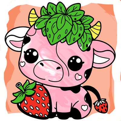 cute strawberry cow