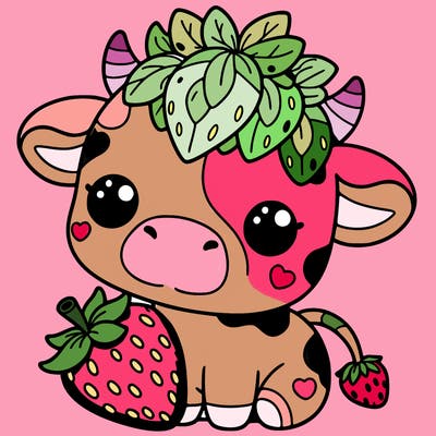 cute strawberry cow