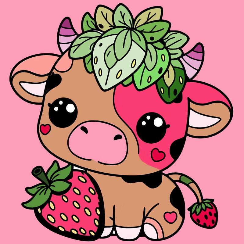 cute strawberry cow