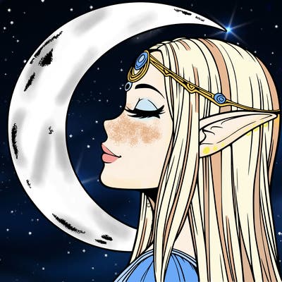 a realistic moon elf