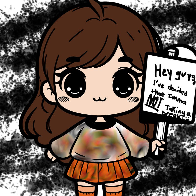 girl holding a sign