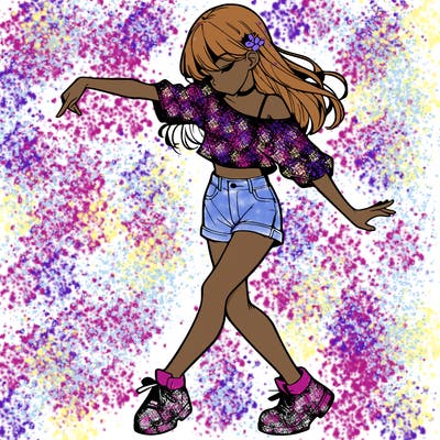 realistic girl danceing