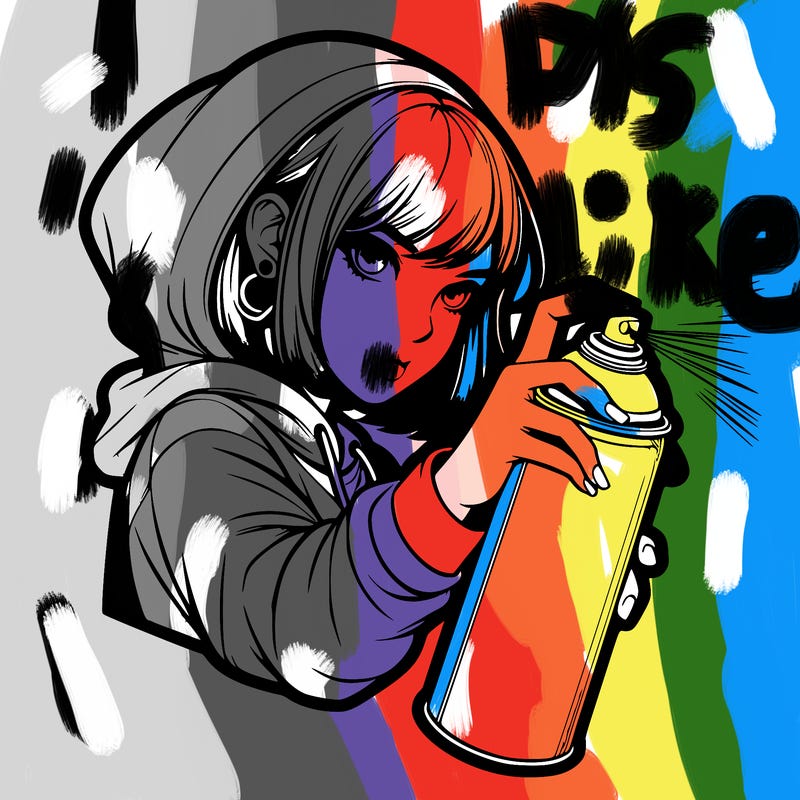 realistic girl spray painting