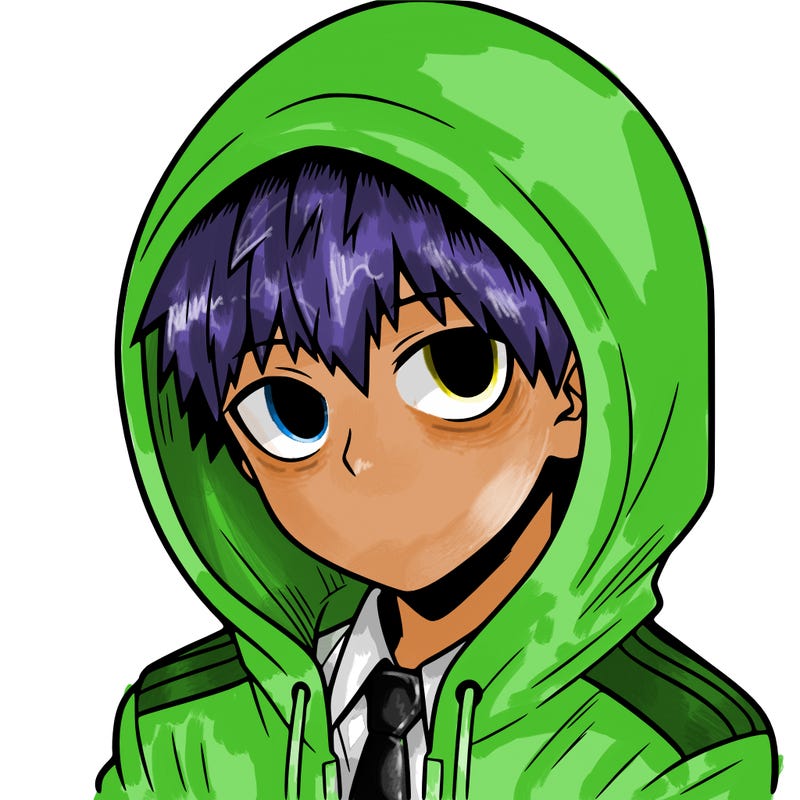manga character with a hoodie