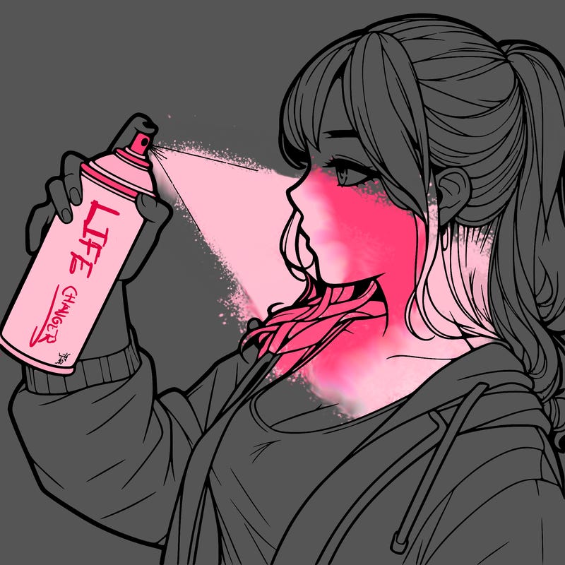 a realistic girl spray, painting