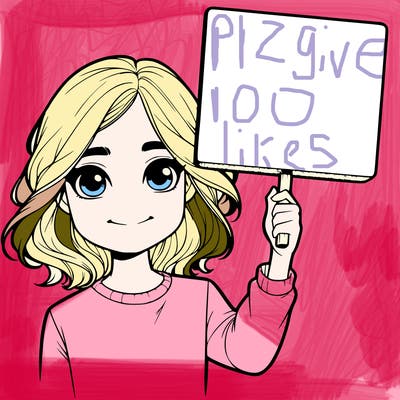 realistic girl holding up a sign