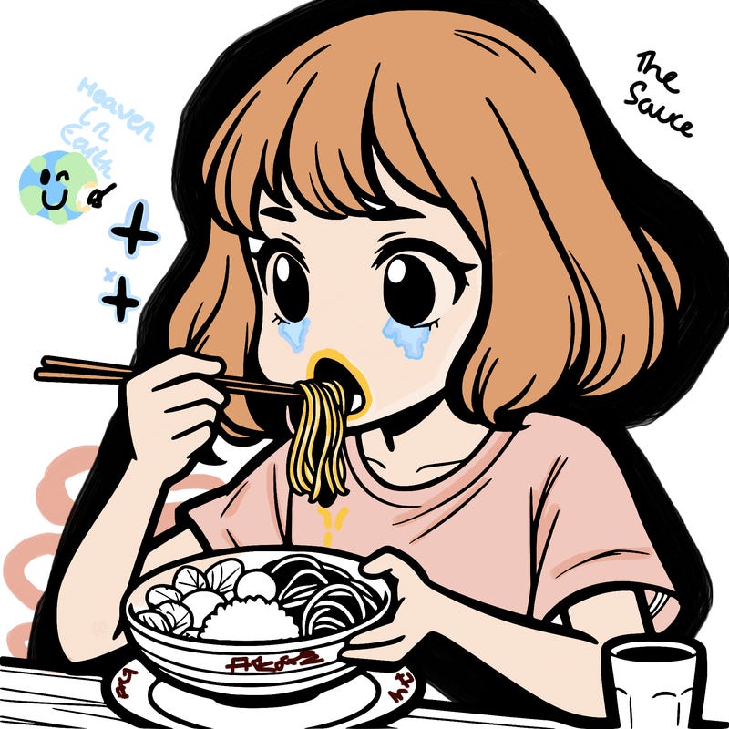 a girl eating food