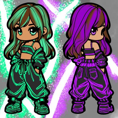 girl in crop top and baggy pants