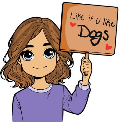 realistic girl holding up a sign