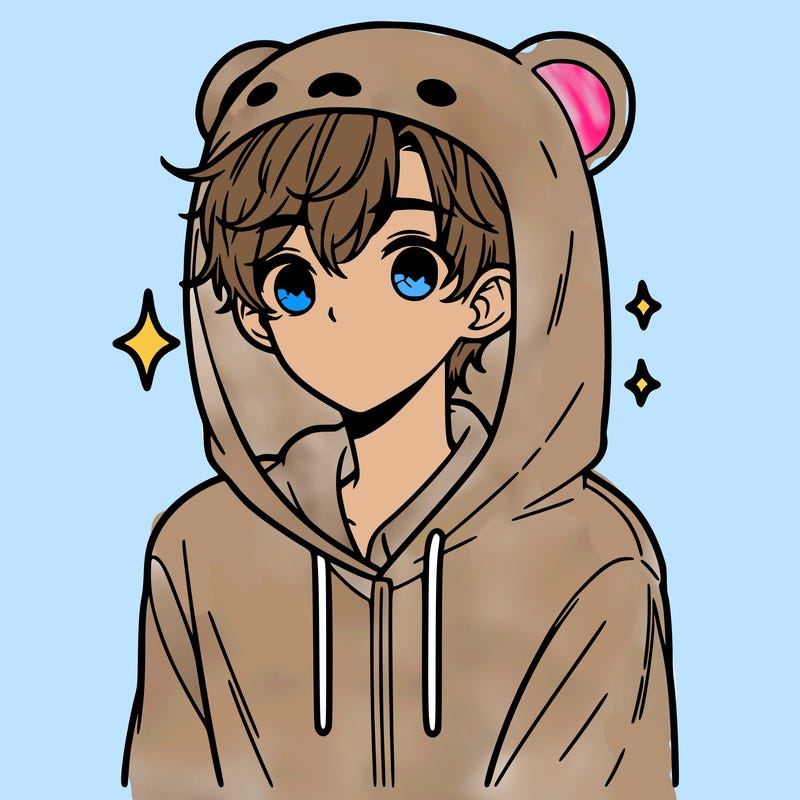 a 17 year old boy in a cute animal hoodie