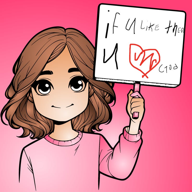 realistic girl holding up a sign